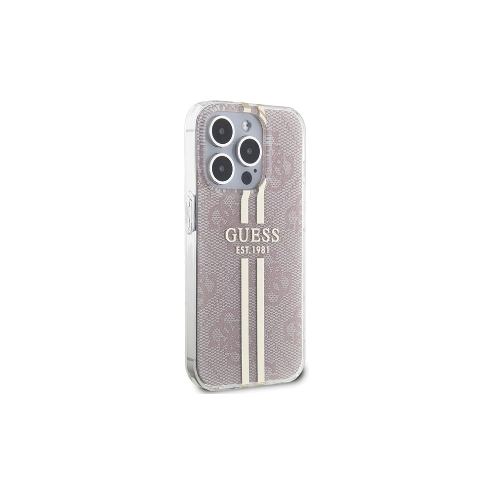 Hurtownia GSM - Etui Guess GUHCP14XH4PSEGP Apple iPhone 14 Pro Max keményhátú IML 4G Arany csík rózsaszín/pink - GUE3174 - {ean13} - Hurt