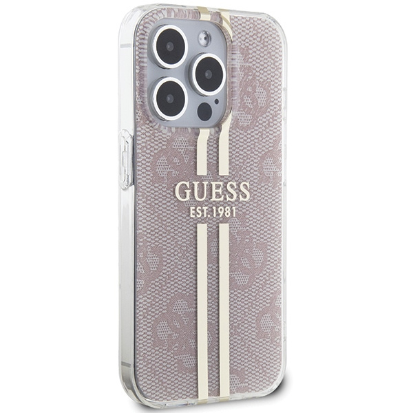 Kryt Guess GUHCP14XH4PSEGP Apple iPhone 14 Pro Max hardcase IML 4G Gold Stripe pink