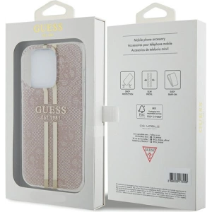 Guess GUHCP14XH4PSEGP Apple iPhone 14 Pro Max hardcase IML 4G Gold Stripe pink