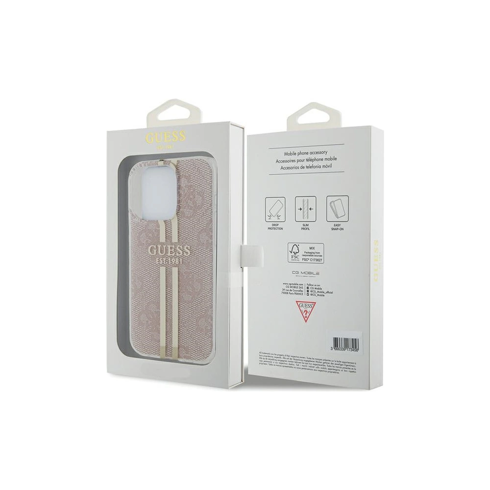 Hurtownia GSM - Case Guess GUHCP14XH4PSEGP Apple iPhone 14 Pro Max Hardcase IML 4G Gold Stripe rosa/pink - GUE3174 - {ean13} - Hurt