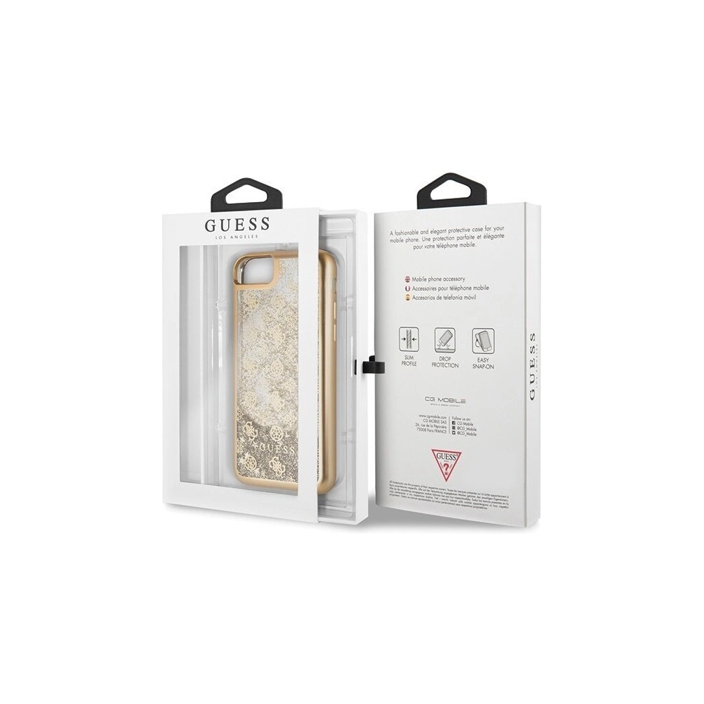 Hurtownia GSM - Etui Guess GUHCI8PEOLGGO Apple iPhone SE 2022/SE 2020/8/7 złoty /gold hard case 4G Peony Liquid Glitter - GUE139GLD - {ean13} - Hurt