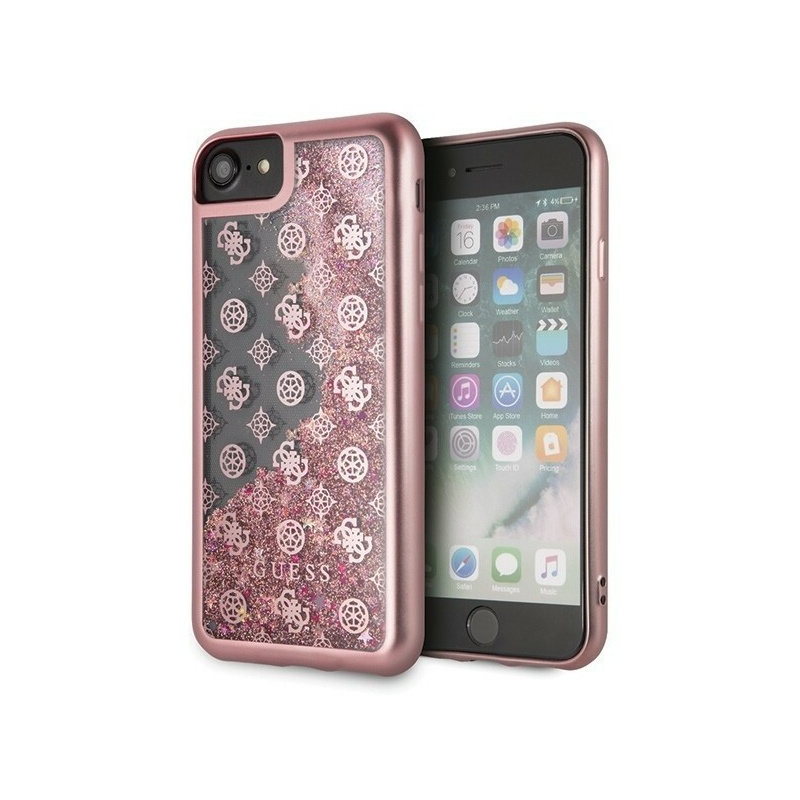 Guess Distributor - 3700740448595 - GUE140PNK - Guess GUHCI8PEOLGPI Apple iPhone SE 2022/SE 2020/8/7 pink hard case 4G Peony Liquid Glitter - B2B homescreen