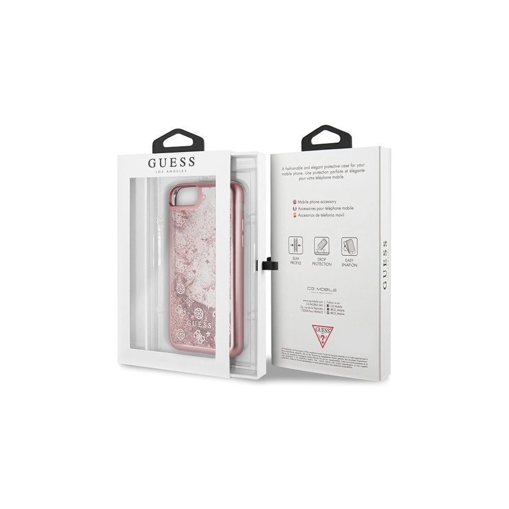 Hurtownia GSM - Etui Guess GUHCI8PEOLGPI Apple iPhone SE 2022/SE 2020/8/7 różowy /pink hard case 4G Peony Liquid Glitter - GUE140PNK - {ean13} - Hurt
