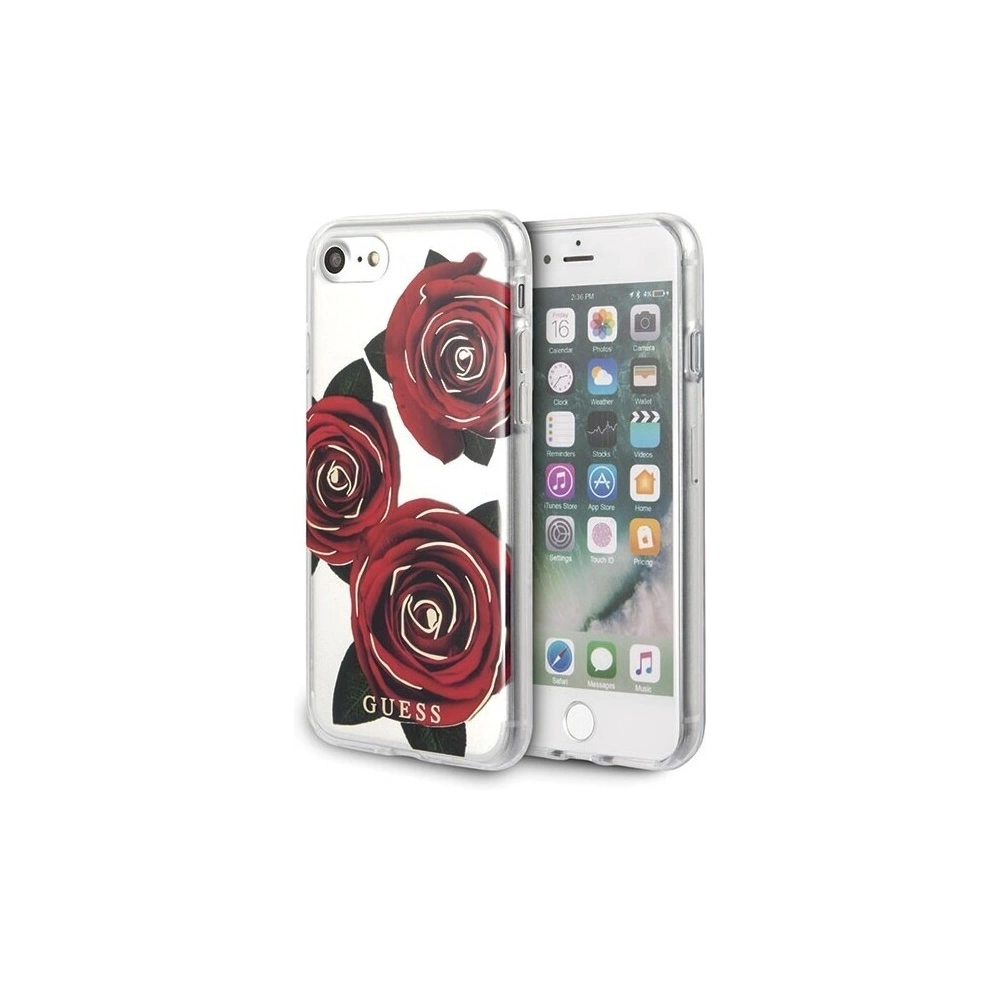 Hurtownia GSM - Etui Guess GUHCI8ROSTR Apple iPhone SE 2022/SE 2020/8/7 transpa rent hard case Flower Desire red rose - GUE141RED - {ean13} - Hurt