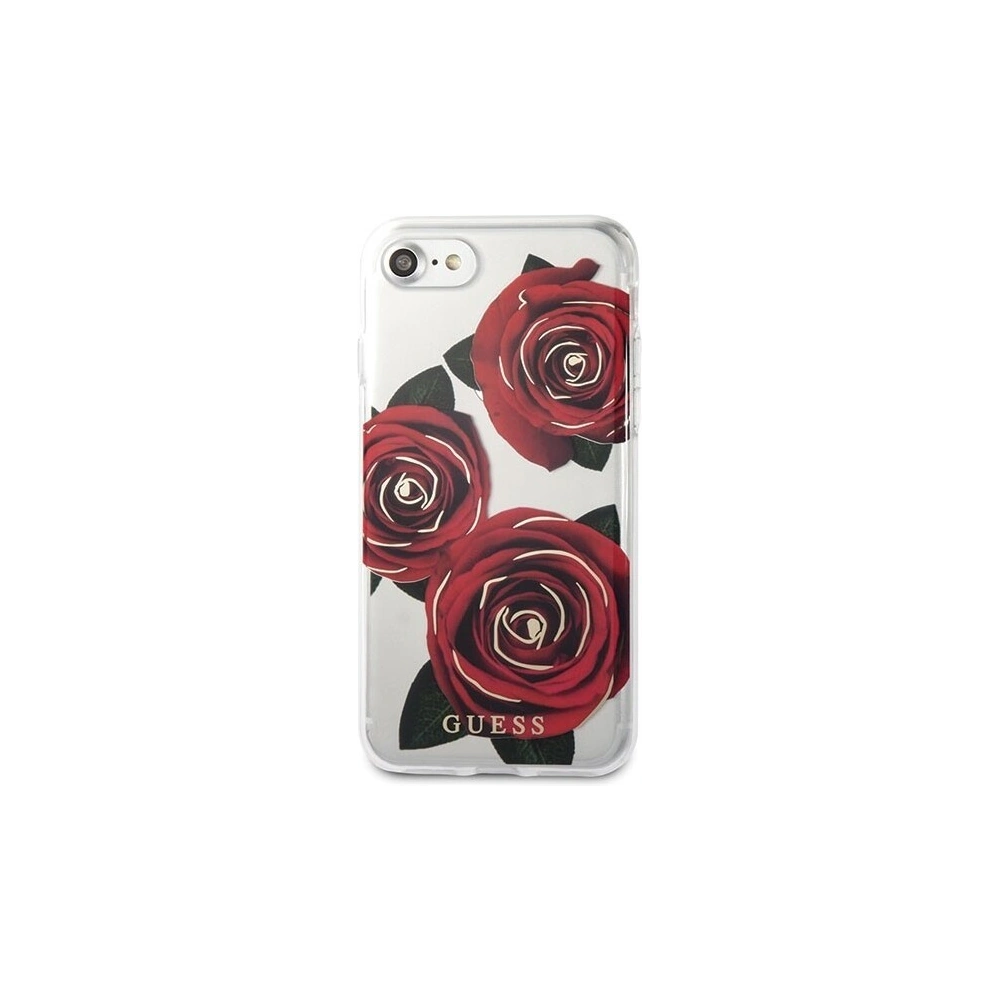 Wholesale Guess GUHCI8ROSTR Apple iPhone SE 2022/SE 2020/8/7 transparent hard case Flower Desire red rose - GUE141RED - {ean13} - Hurt