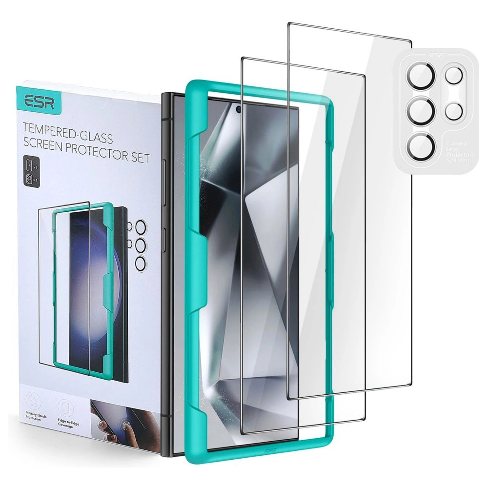 Hurtownia GSM - Sticlă securizată + pentru obiectivele aparatului ESR Protector Set Samsung Galaxy S24 Ultra Clear [2+1 PACK] - ESR763 - {ean13} - Hurt