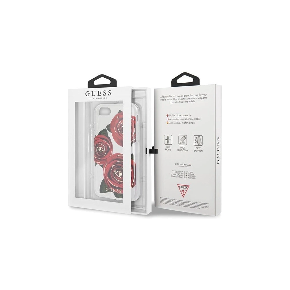 Hurtownia GSM - Etui Guess GUHCI8ROSTR Apple iPhone SE 2022/SE 2020/8/7 transpa rent hard case Flower Desire red rose - GUE141RED - {ean13} - Hurt