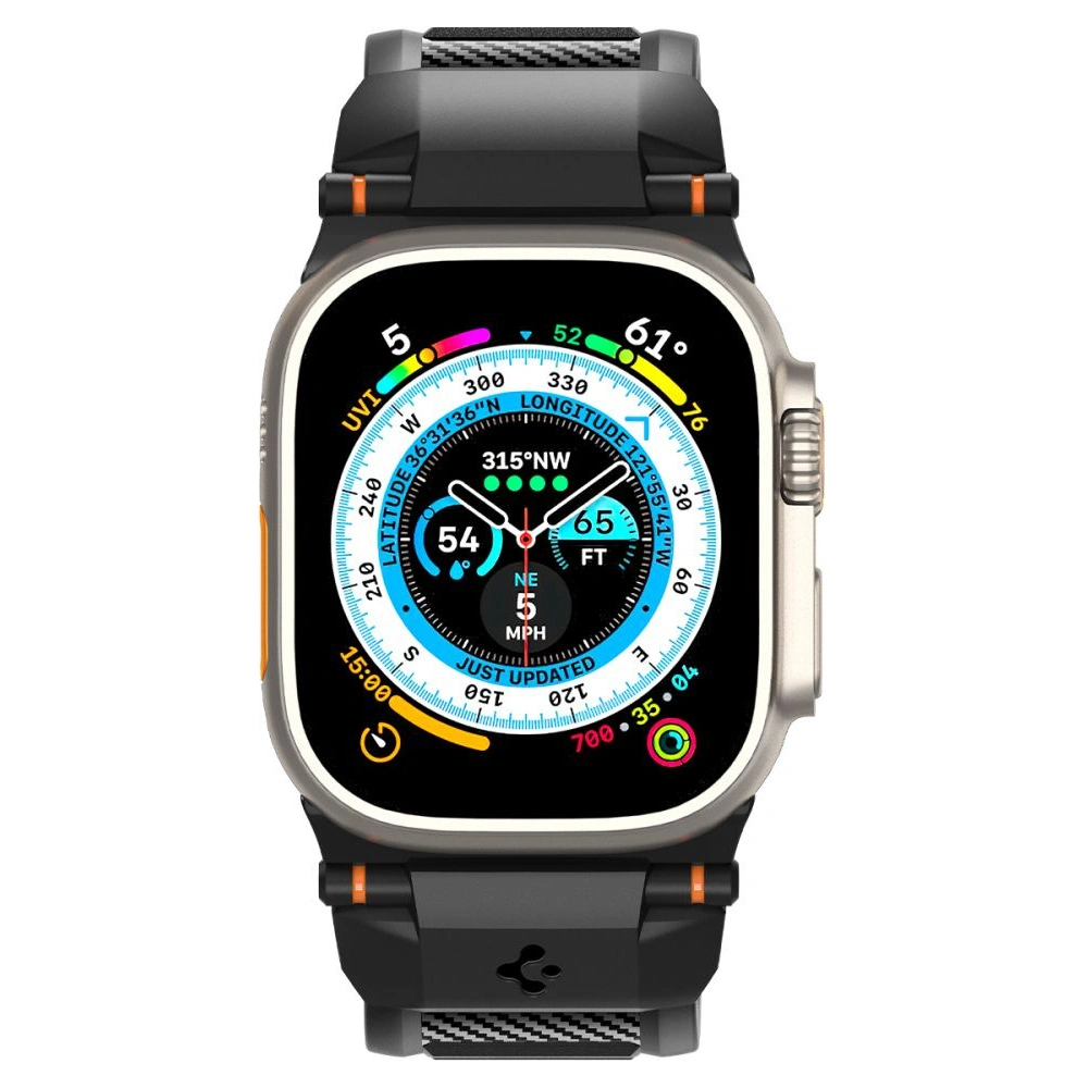 Wholesale Belt Spigen Rugged Ultra Band Apple Watch 4/5/6/7/8/SE/Ultra 44/45/49mm Matte Black - SPN3311 - {ean13} - Hurt