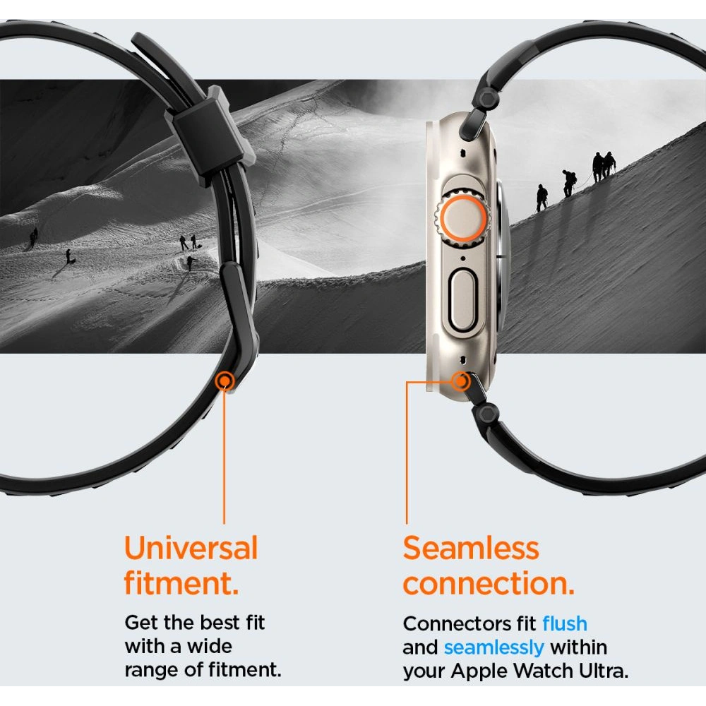 Wholesale Belt Spigen Rugged Ultra Band Apple Watch 4/5/6/7/8/SE/Ultra 44/45/49mm Matte Black - SPN3311 - {ean13} - Hurt