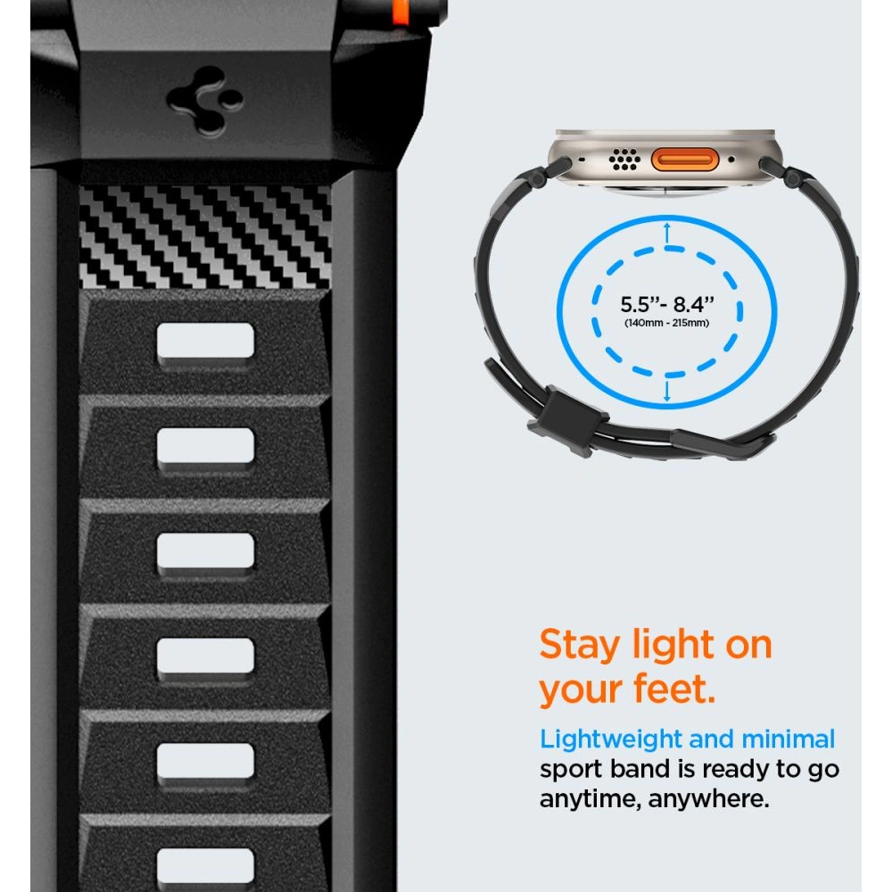 Wholesale Belt Spigen Rugged Ultra Band Apple Watch 4/5/6/7/8/SE/Ultra 44/45/49mm Matte Black - SPN3311 - {ean13} - Hurt