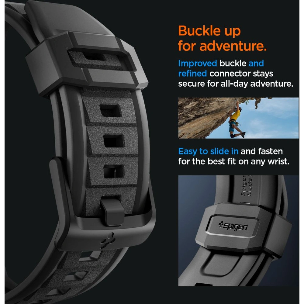 Wholesale Belt Spigen Rugged Ultra Band Apple Watch 4/5/6/7/8/SE/Ultra 44/45/49mm Matte Black - SPN3311 - {ean13} - Hurt