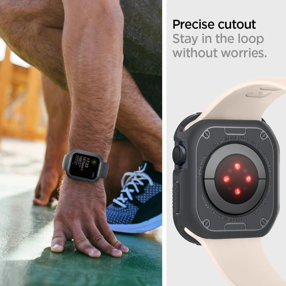 Wholesale Case Spigen Rugged Armor Apple Watch 4/5/6/7/8/9/SE 44/45mm Dark Grey - SPN3312 - {ean13} - Hurt
