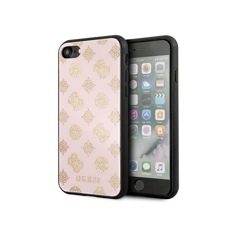 Guess Distributor - 3700740448038 - GUE144PNK - Guess GUHCI8TGGPLP Apple iPhone SE 2022/SE 2020/8/7 light pink hard case Peony G Double Layer Glitter - B2B homescreen