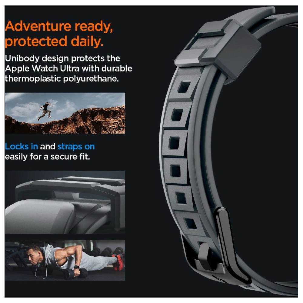 Hurtownia GSM - Etui Spigen Rugged Armor Pro Apple Watch Ultra 1/2 49mm tmavě šedá - SPN3316 - {ean13} - Hurt