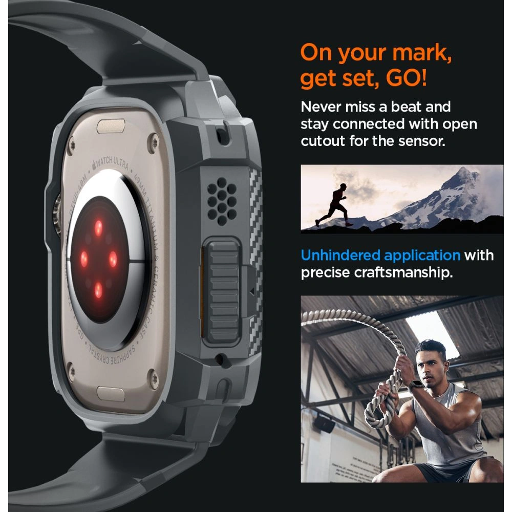 Wholesale Case Spigen Rugged Armor Pro Apple Watch Ultra 1/2 49mm Dark Grey - SPN3316 - {ean13} - Hurt