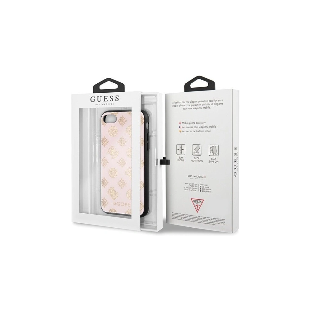 Hurtownia GSM - Etui Guess GUHCI8TGGPLP Apple iPhone SE 2022/SE 2020/8/7 jasnoróż owy/light pink hard case Peony G Double Layer Glitter - GUE144PNK - {ean13} - Hurt