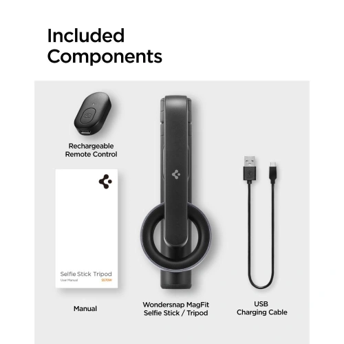 Kijek Spigen S570W Bluetooth Selfie Stick Tripod MagSafe Black