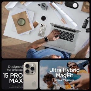 Wholesale Spigen Ultra Hybrid Mag MagSafe Apple iPhone 15 Pro Max Zero One Natural Titanium - SPN3321 - {ean13} - Hurt