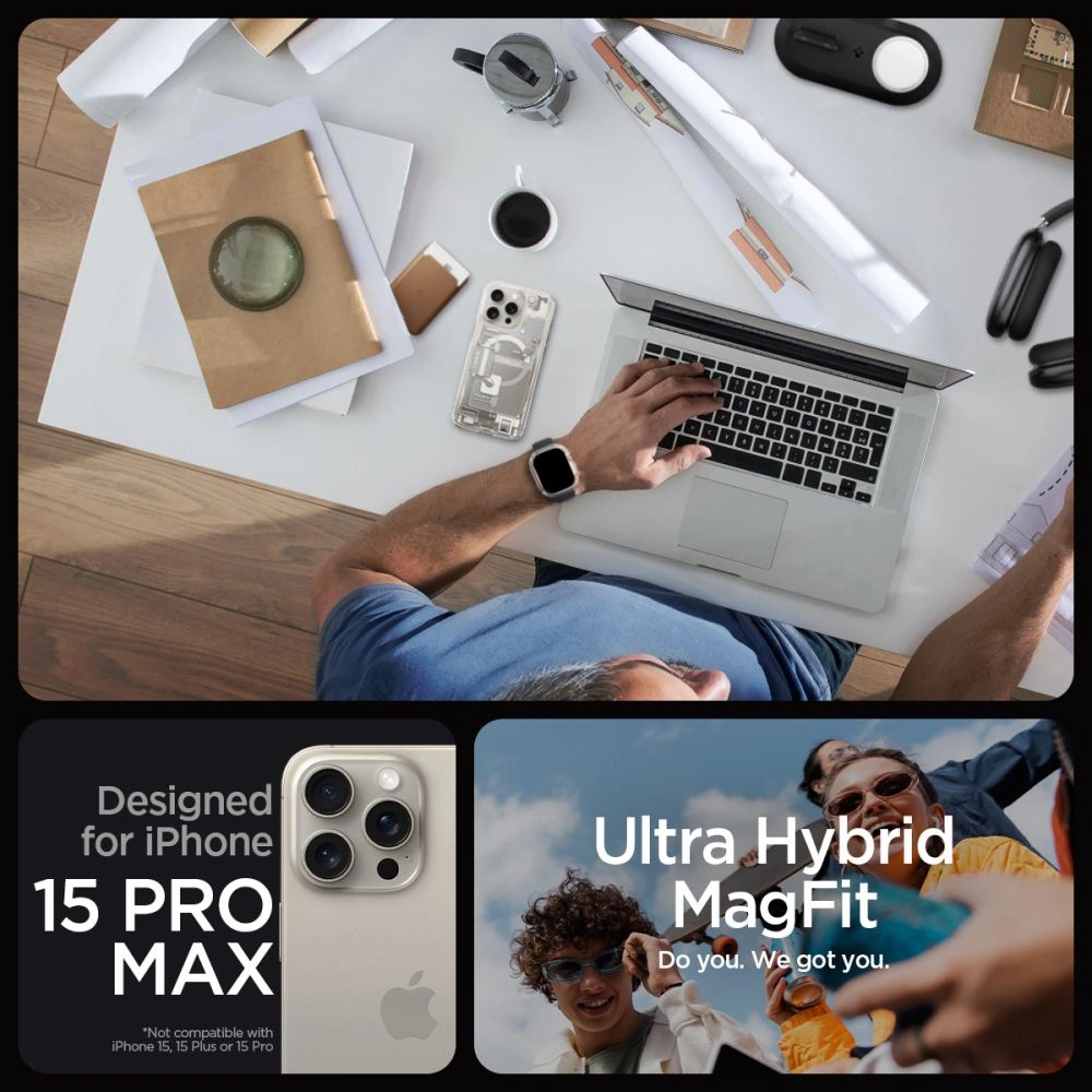 Hurtownia GSM - Etui Spigen Ultra Hybrid Mag MagSafe Apple iPhone 15 Pro Max Zero One Természetes Titán - SPN3321 - {ean13} - Hurt