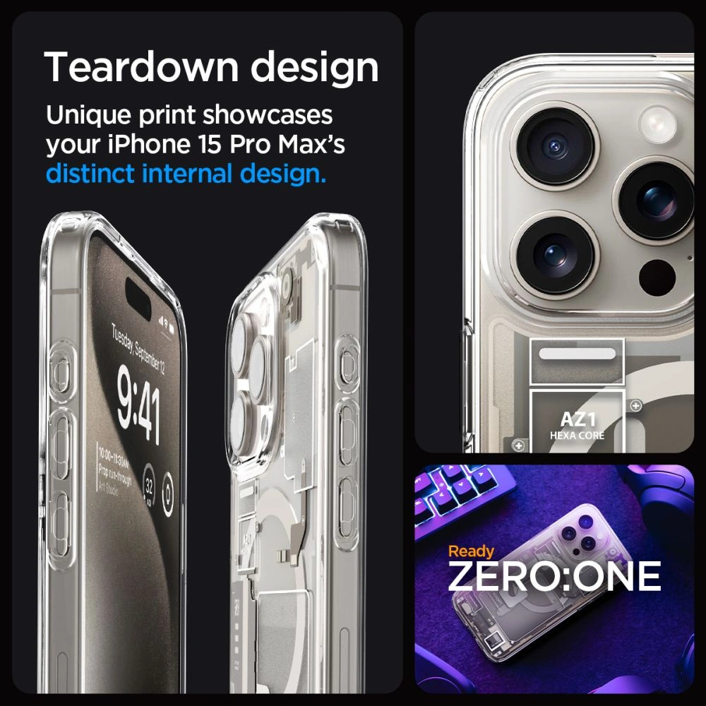 Hurtownia GSM - Etui Spigen Ultra Hybrid Mag MagSafe Apple iPhone 15 Pro Max Zero One Természetes Titán - SPN3321 - {ean13} - Hurt