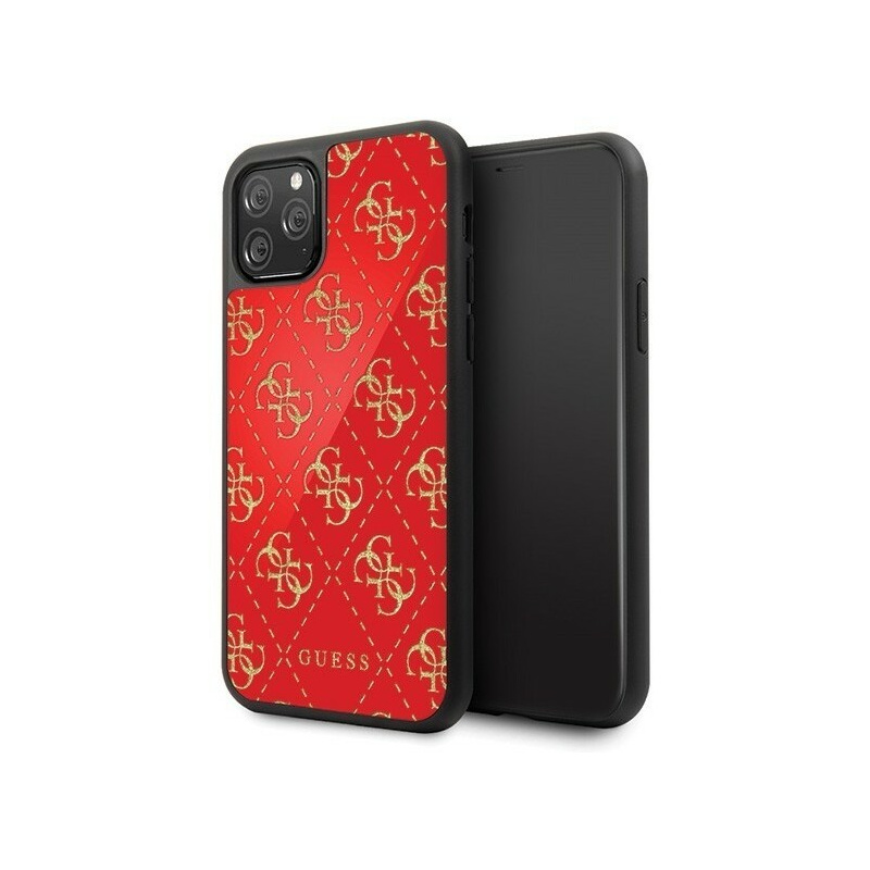 Guess Distributor - 3700740468012 - GUE146RED - Guess GUHCN584GGPRE iPhone 11 Pro red hard case 4G Double Layer Glitter - B2B homescreen