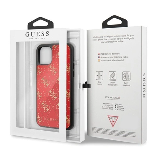 Etui Guess GUHCN584GGPRE Apple iPhone 11 Pro czerwony/red hard case 4G Double Layer Glitter