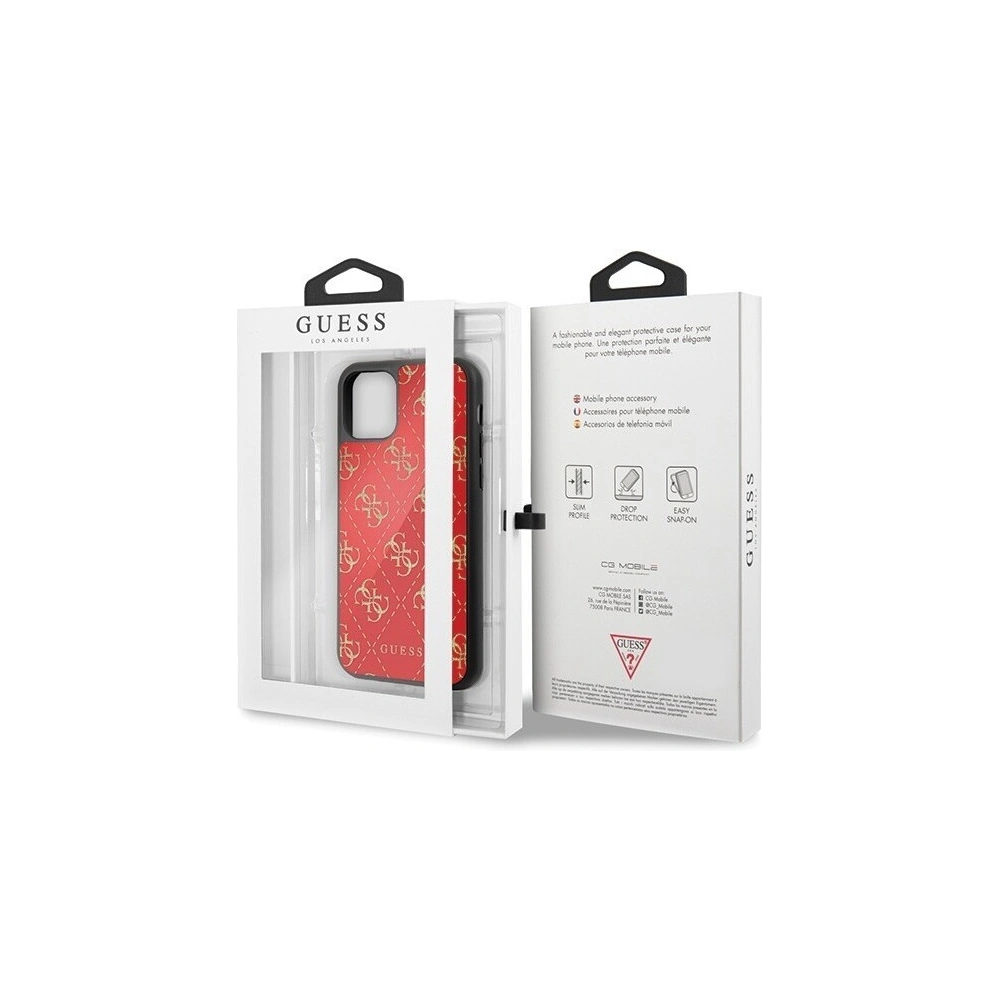 Hurtownia GSM - Etui Guess GUHCN584GGPRE Apple iPhone 11 Pro rot rote Hartschale 4G Doppelschicht Glitzer - GUE146RED - {ean13} - Hurt