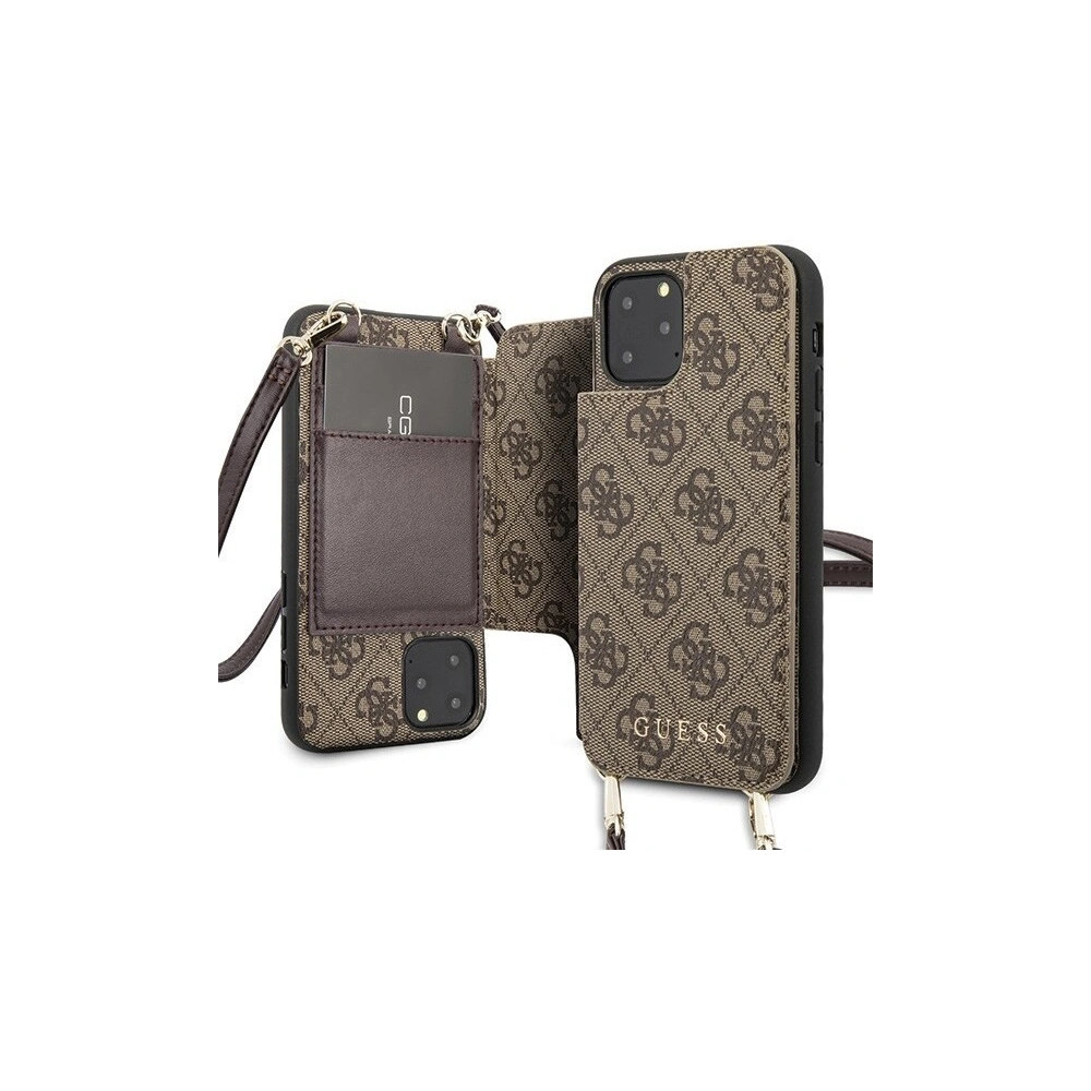 Hurtownia GSM - Etui Guess GUHCN58CB4GB Apple iPhone 11 Pro brązowy/brown hard case 4G Crossbody - GUE147BR - {ean13} - Hurt