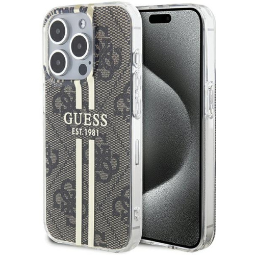 Guess Distributor - 3666339222840 - GUE3179 - Guess GUHCP15LH4PSEGW Apple iPhone 15 Pro hardcase IML 4G Gold Stripe brown - B2B homescreen