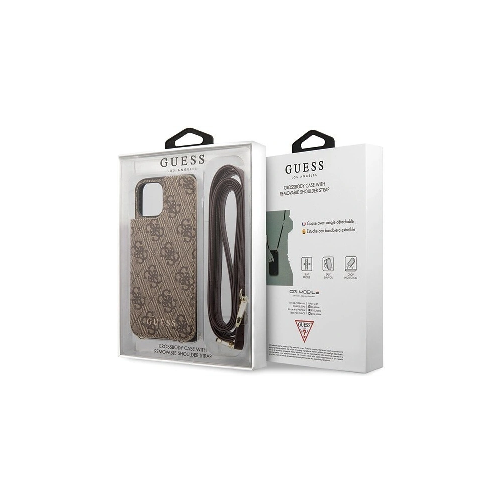 Hurtownia GSM - Etui Guess GUHCN58CB4GB Apple iPhone 11 Pro brązowy/brown hard case 4G Crossbody - GUE147BR - {ean13} - Hurt