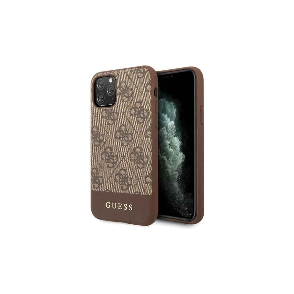 Hurtownia GSM - Etui Guess GUHCN58G4GLBR Apple iPhone 11 Pro brązowy/brown hard case 4G Stripe Collection - GUE150BR - {ean13} - Hurt