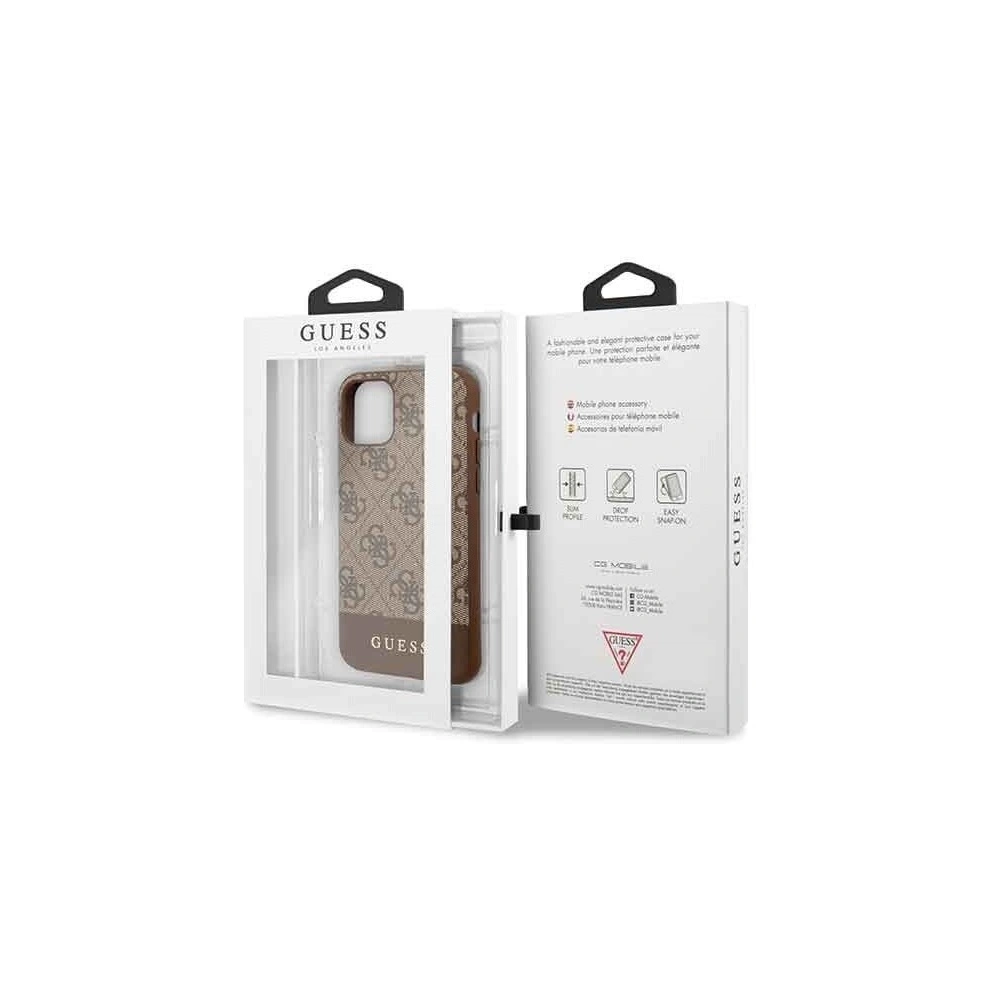 Hurtownia GSM - Etui Guess GUHCN58G4GLBR Apple iPhone 11 Pro brązowy/brown hard case 4G Stripe Collection - GUE150BR - {ean13} - Hurt