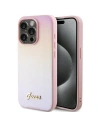 Etui Guess GUHCP15LPSAIRSP Apple iPhone 15 Pro hardcase Saffiano Iridescent Script růžový/pink