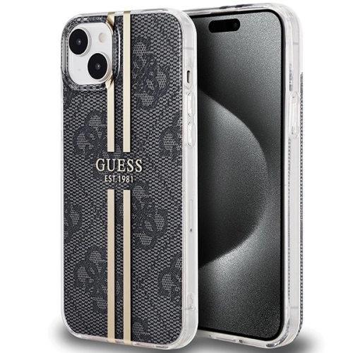 Etui Guess GUHCP15MH4PSEGK Apple iPhone 15 Plus / 14 Plus hardcase IML 4G Gold Stripe czarny/black