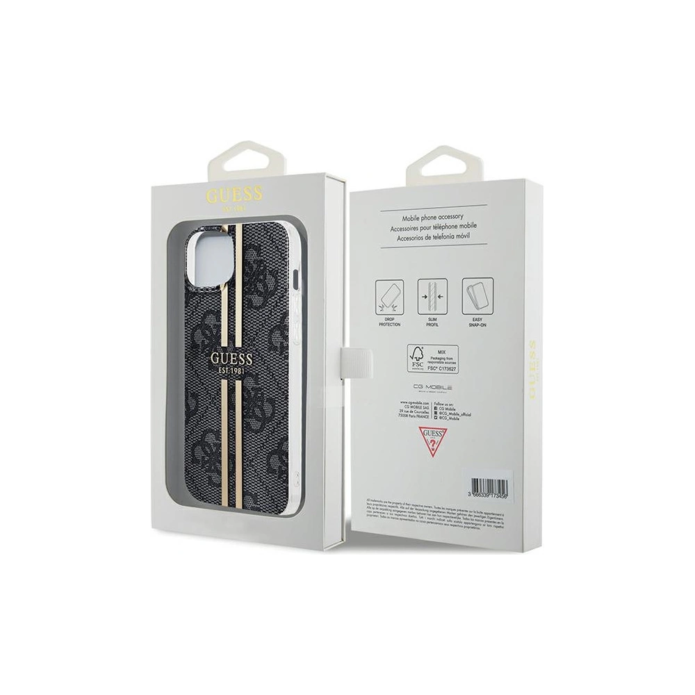 Hurtownia GSM - Etui Guess GUHCP15MH4PSEGK Apple iPhone 15 Plus / 14 Plus kemény tok IML 4G Arany Csík fekete/black - GUE3185 - {ean13} - Hurt