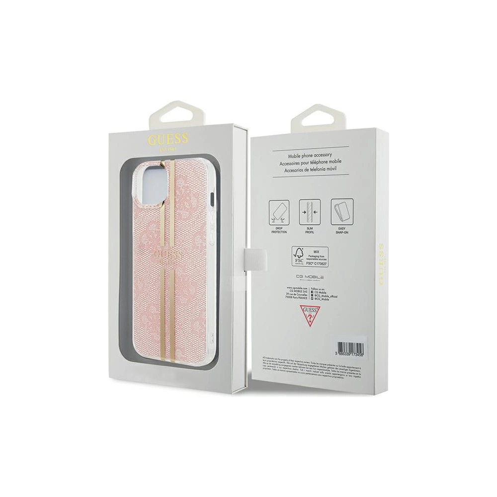 Hurtownia GSM - Etui Guess GUHCP15MH4PSEGP Apple iPhone 15 Plus / 14 Plus hardcase IML 4G Gold Stripe růžový/pink - GUE3186 - {ean13} - Hurt