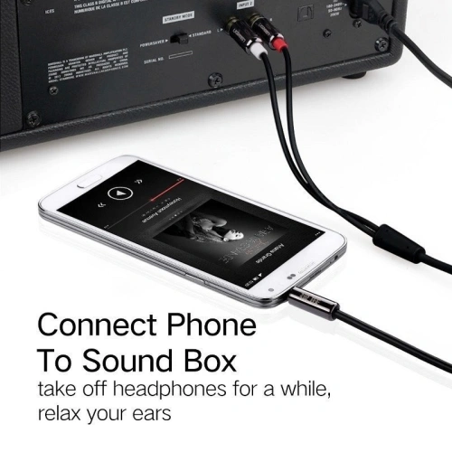 Przewód 3,5mm Jack do 2RCA (Cinch) UGREEN 1m