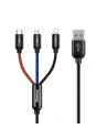 Hurtownia GSM - Kabel USB Baseus 3w1 USB-C / Lightning / Micro 3A 1,2m (czarny) - BSU622BLK - {ean13} - Hurt