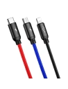 Hurtownia GSM - Kabel USB Baseus 3w1 USB-C / Lightning / Micro 3A 1,2m (czarny) - BSU622BLK - {ean13} - Hurt
