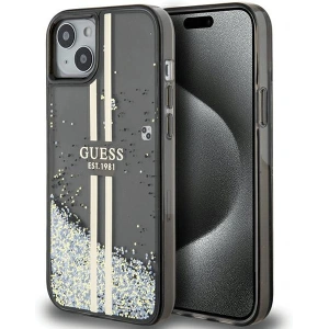 Hurtownia GSM - Etui Guess GUHCP15MLFCSEGK Apple iPhone 15 Plus / 14 Plus hardcase Liquid Glitter Gold Stripes negru/black - GUE3188 - {ean13} - Hurt