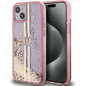 Hurtownia GSM - Etui Guess GUHCP15MLFCSEGP Apple iPhone 15 Plus / 14 Plus hardcase Liquid Glitter Gold Stripes roz/pink - GUE3189 - {ean13} - Hurt