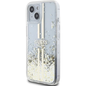 Hurtownia GSM - Etui Guess GUHCP15MLFCSEGT Apple iPhone 15 Plus / 14 Plus hardcase Liquid Glitter Gold Stripes transparent - GUE3190 - {ean13} - Hurt