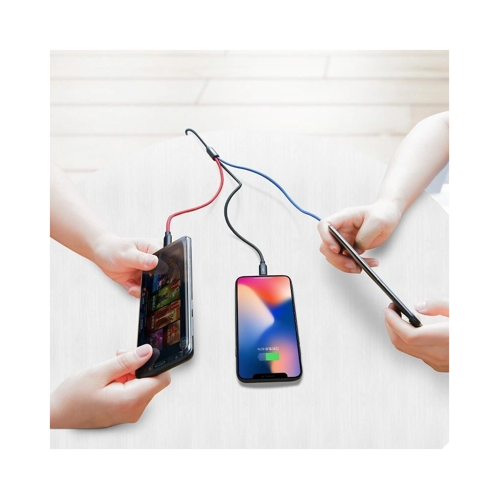 Hurtownia GSM - Kabel USB Baseus 3w1 USB-C / Lightning / Micro 3A 1,2m (czarny) - BSU622BLK - {ean13} - Hurt