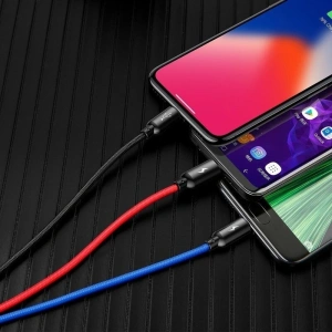 Hurtownia GSM - Kabel USB Baseus 3w1 USB-C / Lightning / Micro 3A 1,2m (czarny) - BSU622BLK - {ean13} - Hurt