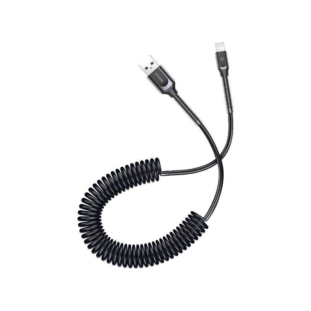 Hurtownia GSM - Cablul cu arc Lightning Baseus Double Spring 1,2m 2A (negru) - BSU623BLK - {ean13} - Hurt