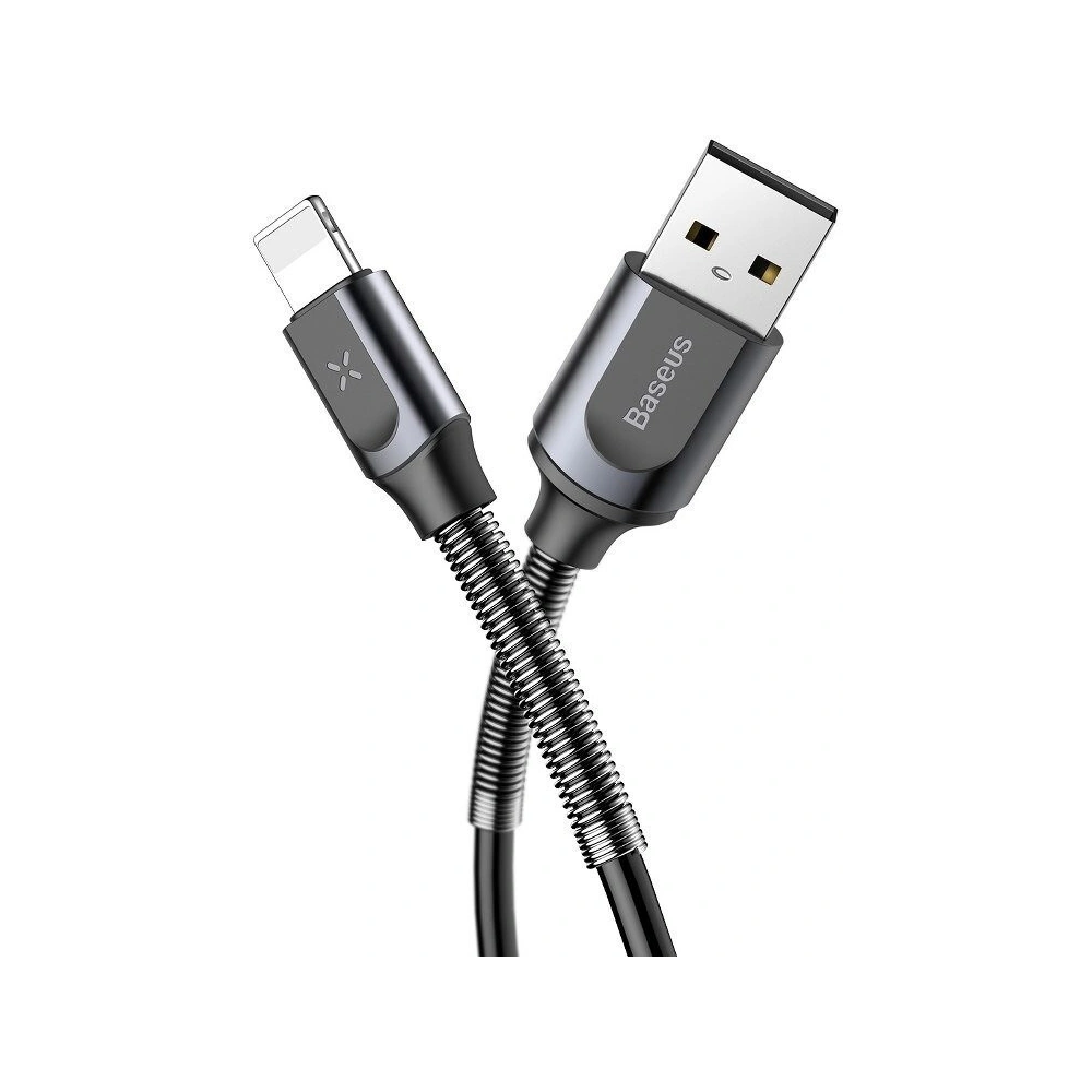 Hurtownia GSM - Cablul cu arc Lightning Baseus Double Spring 1,2m 2A (negru) - BSU623BLK - {ean13} - Hurt