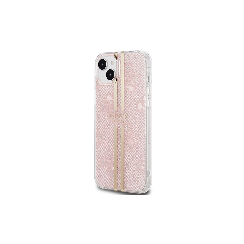 Hurtownia GSM - Etui Guess GUHCP15SH4PSEGP Apple iPhone 15 / 14 / 13 kemény tok IML 4G Arany csík rózsaszín/pink - GUE3192 - {ean13} - Hurt