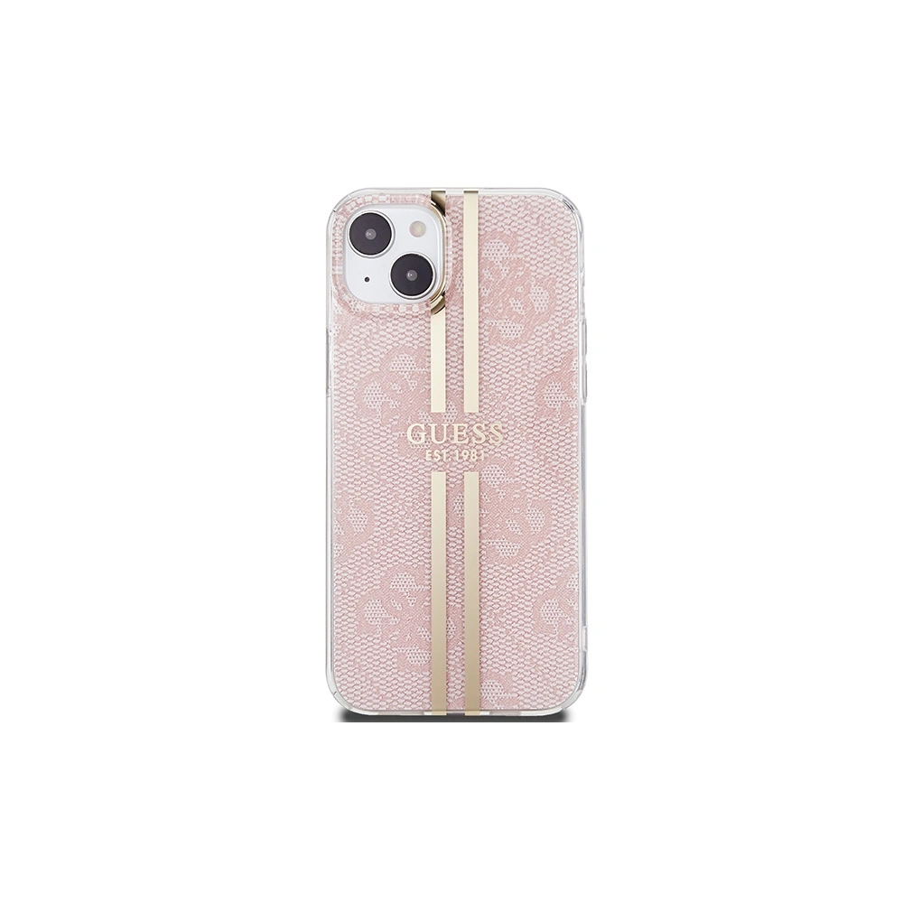 Hurtownia GSM - Case Guess GUHCP15SH4PSEGP Apple iPhone 15 / 14 / 13 Hardcase IML 4G Gold Stripe rosa/pink - GUE3192 - {ean13} - Hurt