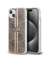Etui Guess GUHCP15SH4PSEGW Apple iPhone 15 / 14 / 13 hardcase IML 4G Stripe de aur maro/brown