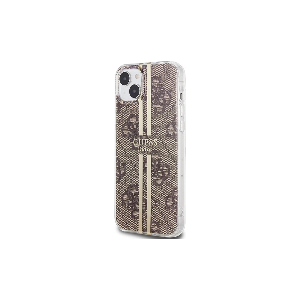 Hurtownia GSM - Case Guess GUHCP15SH4PSEGW Apple iPhone 15 / 14 / 13 Hardcase IML 4G Gold Stripe braun/brown - GUE3193 - {ean13} - Hurt